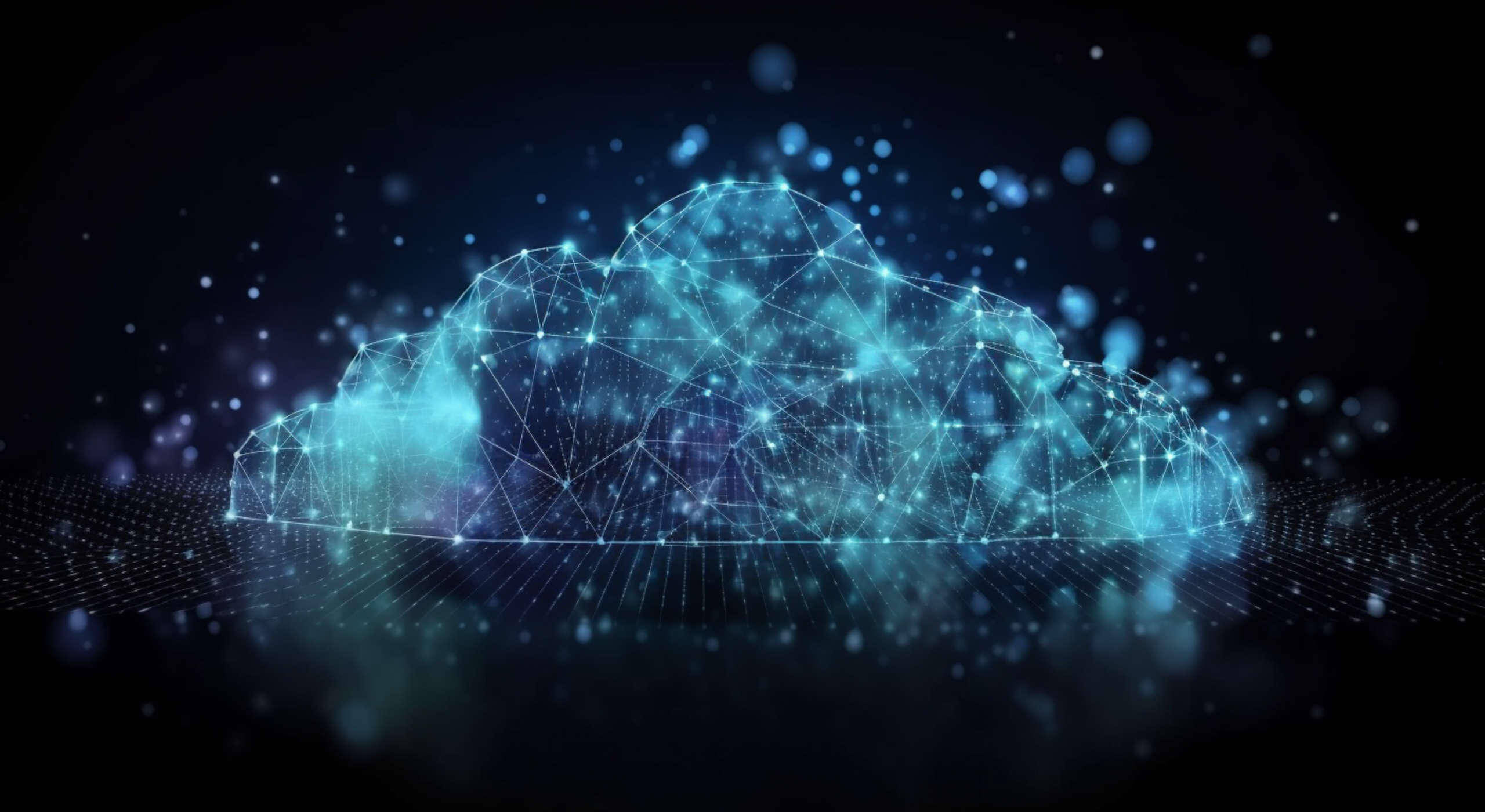 Abstract cloud made of information on black background